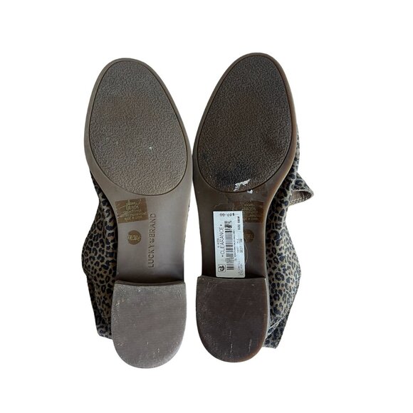 Lucky Brand Cahill Leopard Print Flats Size 8 Leather Cheetah Animal Print - Picture 6 of 6